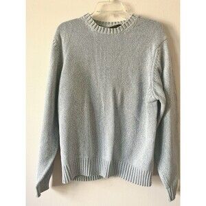 Brooks Brothers Mens M Blue Cotton Crewneck Sweater Grandpa Core Preppy